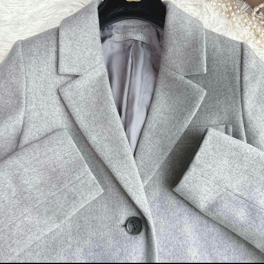 美品✨セオリーリュクス チェスターコート ウール グレー 36 S