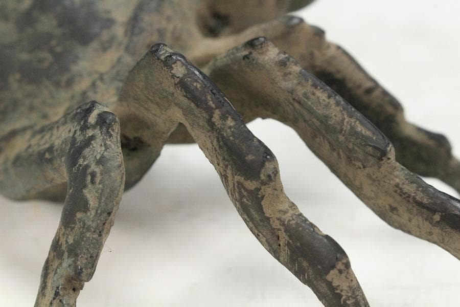 華道 古銅 蟹 飾 置物 三体(K-A987)