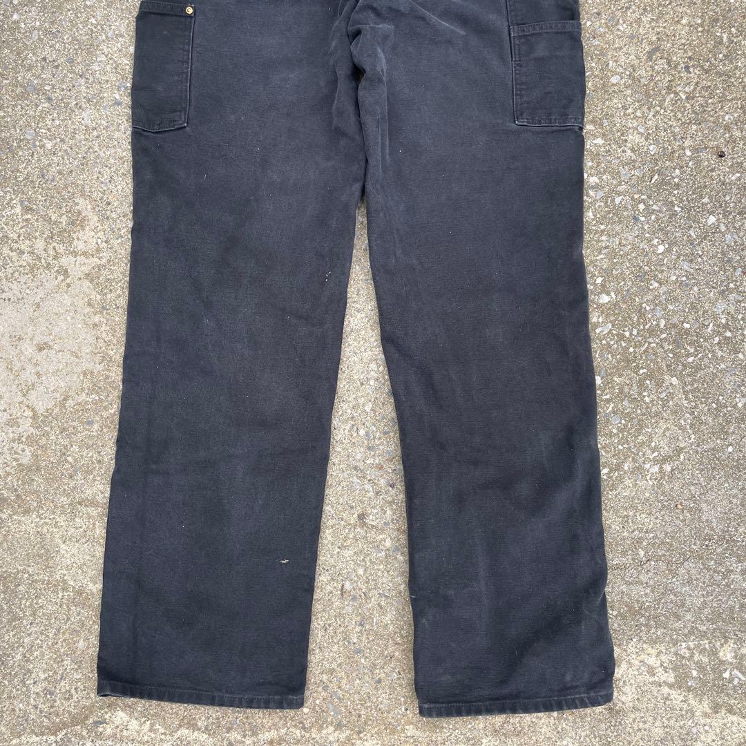 USA製 Carhartt B01 BLK ダブルニー 黒 フェード 34×34