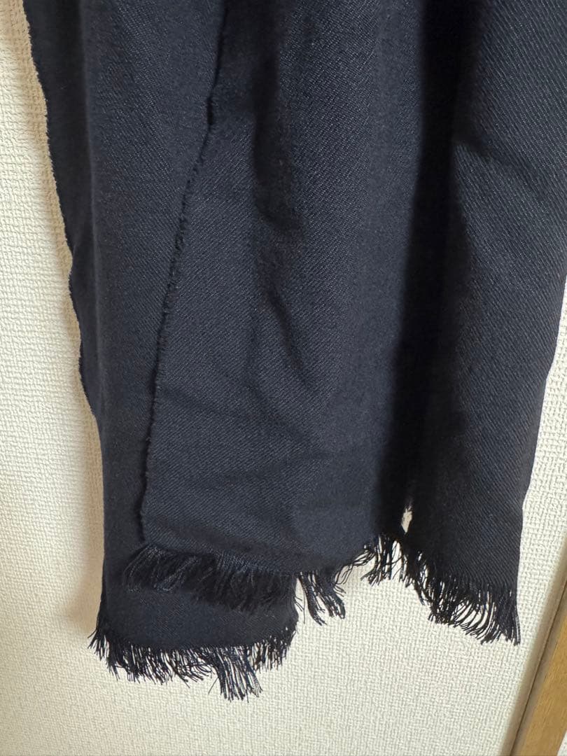 COMOLI ウールシルクマフラー Navy