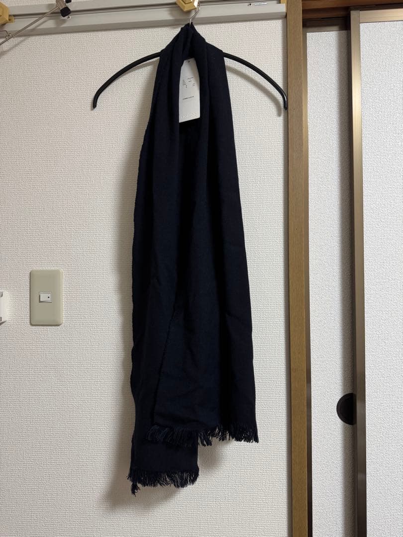 COMOLI ウールシルクマフラー Navy