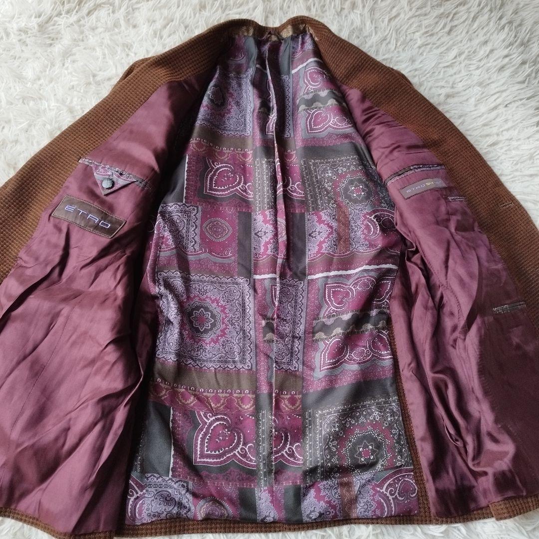 XXL♡美品✨エトロ テーラードジャケット ペイズリー 秋冬 ブラウン 54