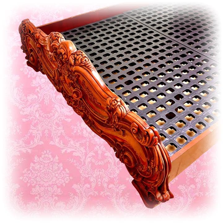 た*ー様 アンティーク 猫脚 装飾 ベッド 寝具 ロココ レリーフ 彫刻 家具