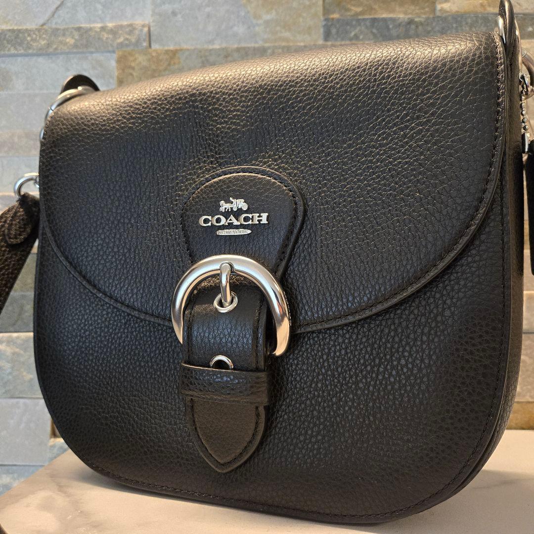 美品　COACH コーチ　ショルダーバッグ　レザー　クリオ　ブラック