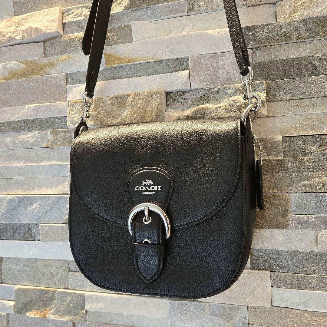 美品　COACH コーチ　ショルダーバッグ　レザー　クリオ　ブラック
