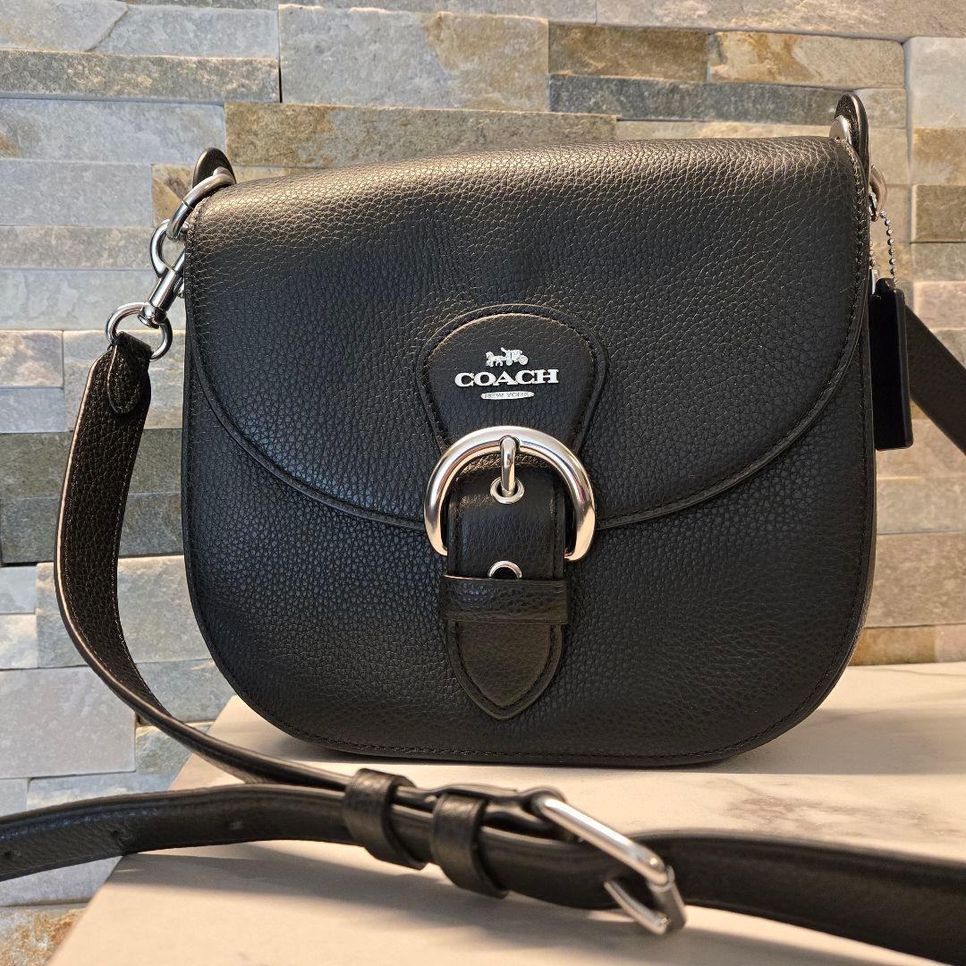 美品　COACH コーチ　ショルダーバッグ　レザー　クリオ　ブラック