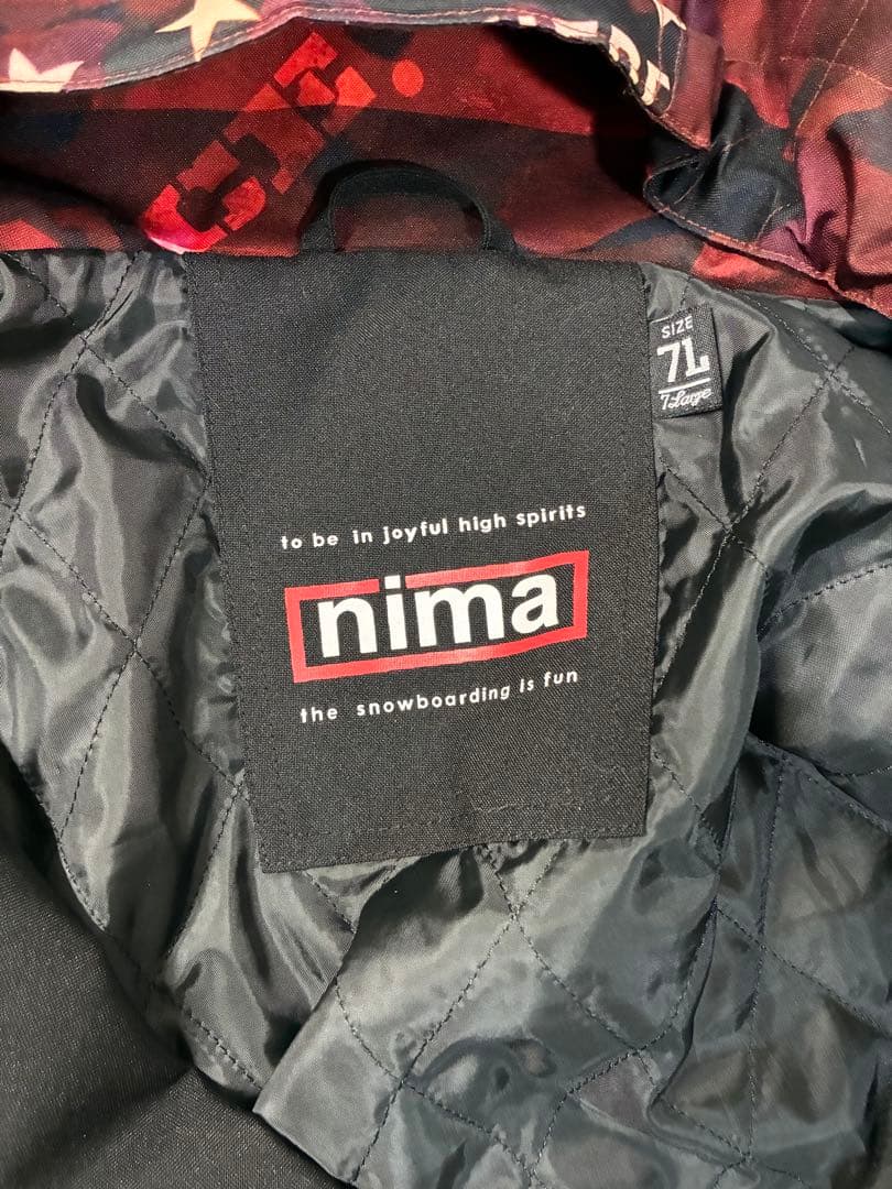 nima スノーボードジャケット 7Lサイズ カモフラージュ レッド