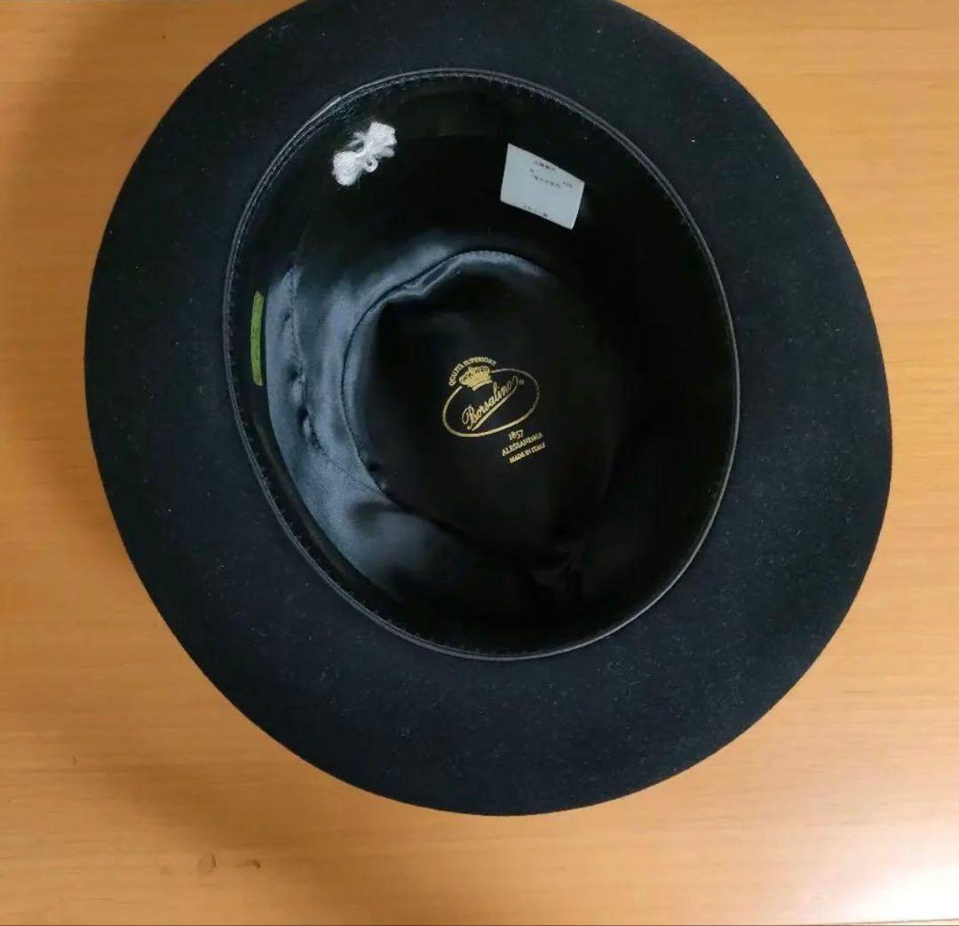 ボルサリーノ　override　ハット　ウール　ブラック　メンズ