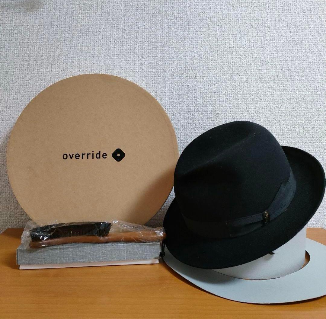 ボルサリーノ　override　ハット　ウール　ブラック　メンズ