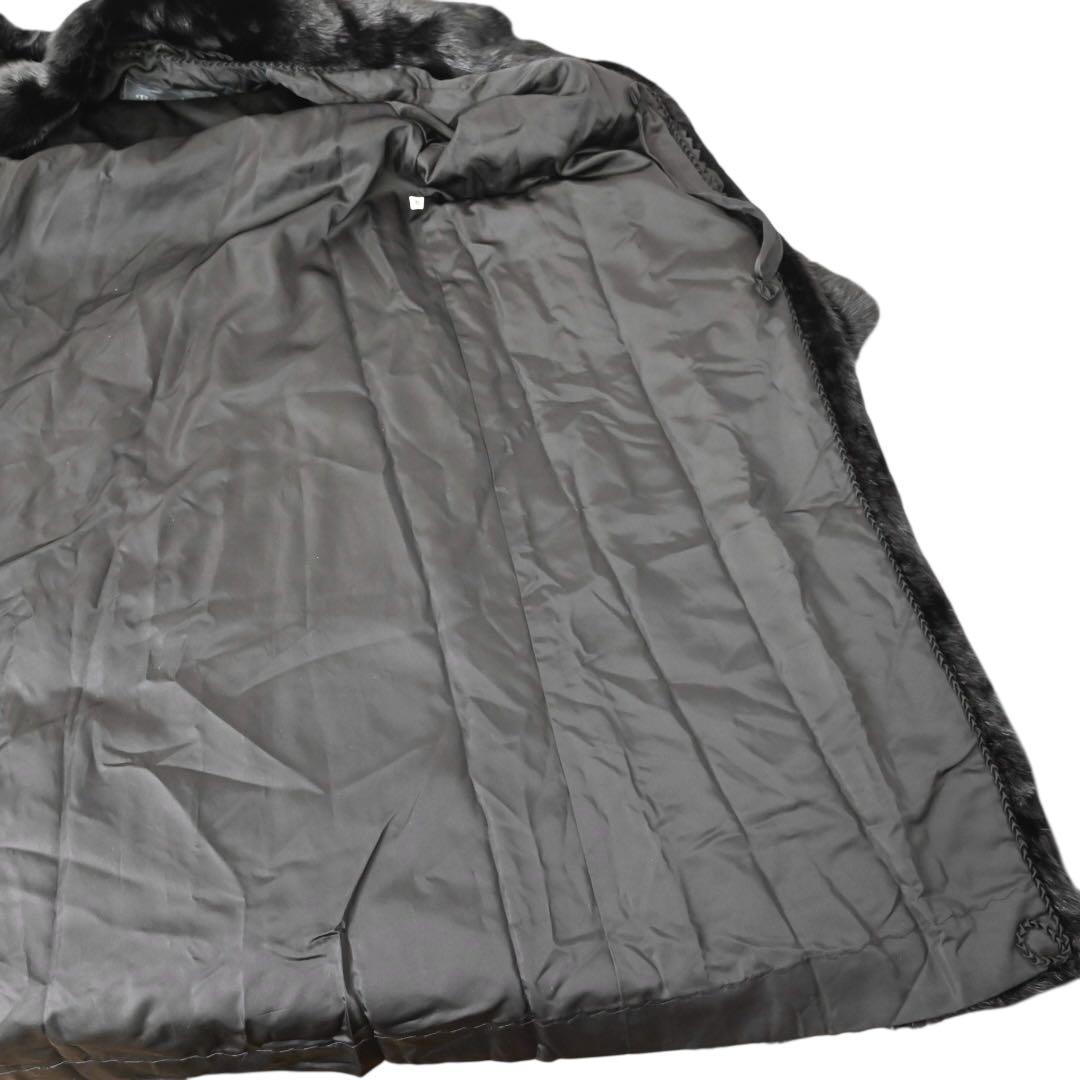 【美品】 ランブルトン　ブラック ファーコート ロングコート　毛皮　ミンク　黒