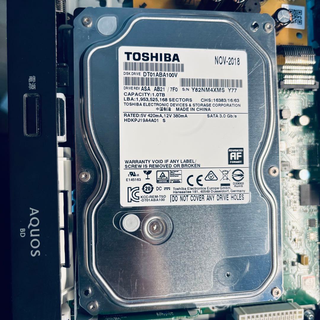 SHARP BD-NW500 1TB 2番組同時録画