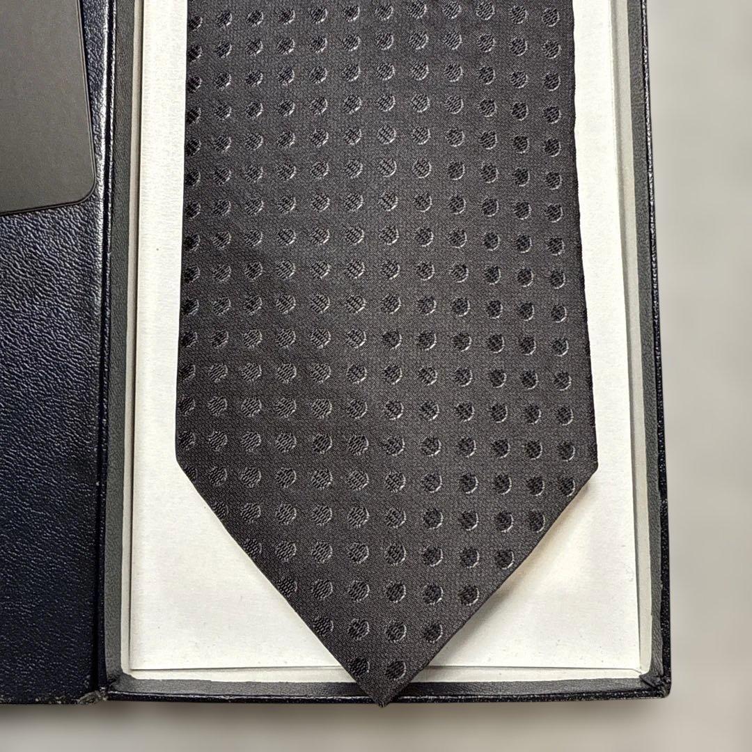 未使用タグ付　ドルチェアンドガッパーナ　ネクタイ　グレー　ドットシルクジャガード
