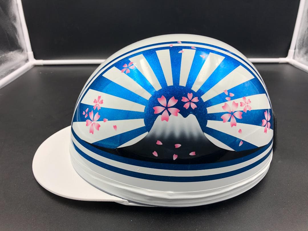 コルク半　カスタム　富士日章　三つボタン　ホワイトブルー　ラメ　桜　高級クリヤ