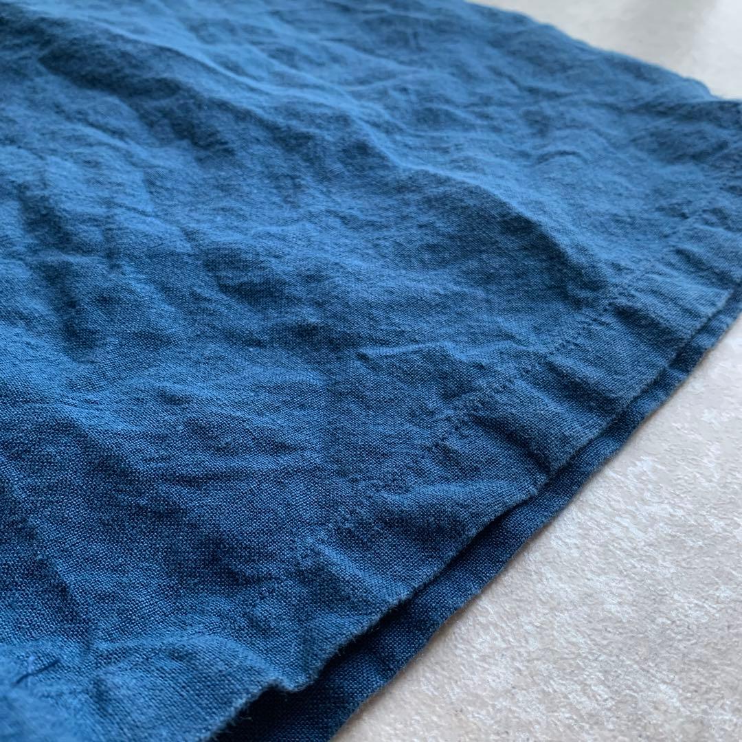 中川政七商店 厚手麻のサロペット 藍青 オールインワン リネン ブルー