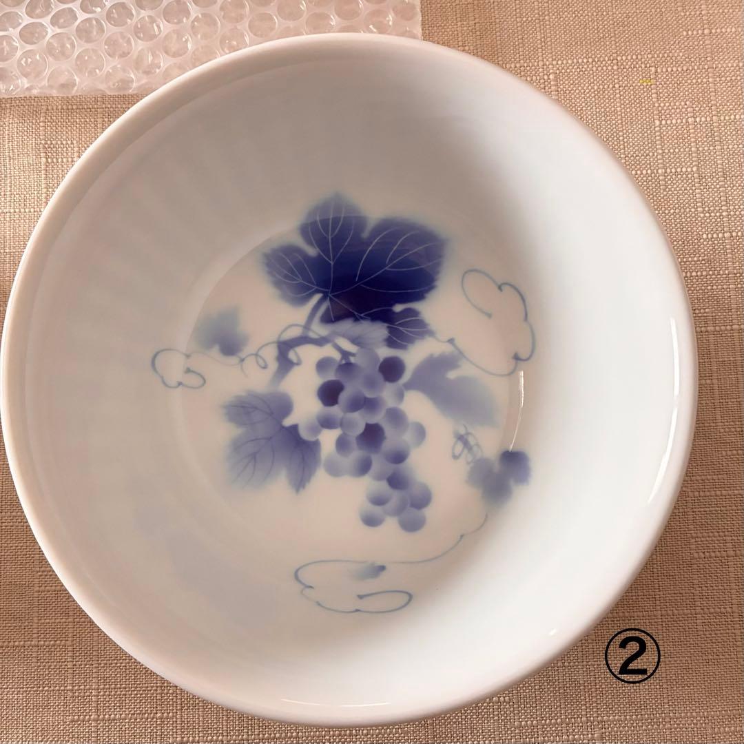 【未使用品と美品】深川製磁　ブルーワイナリー　麺丼　3個