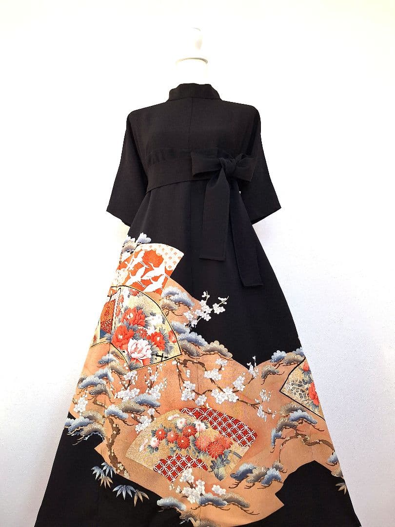 着物リメイクワンピース3650