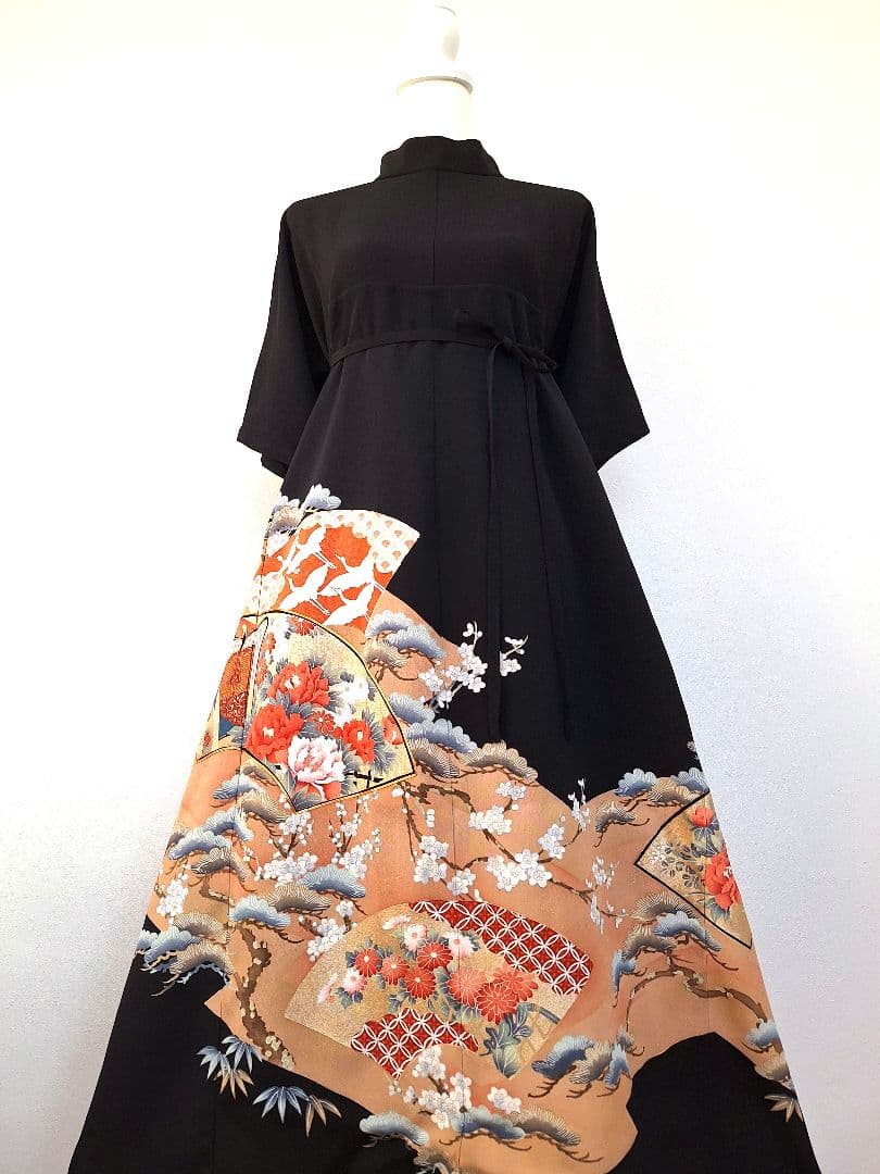 着物リメイクワンピース3650