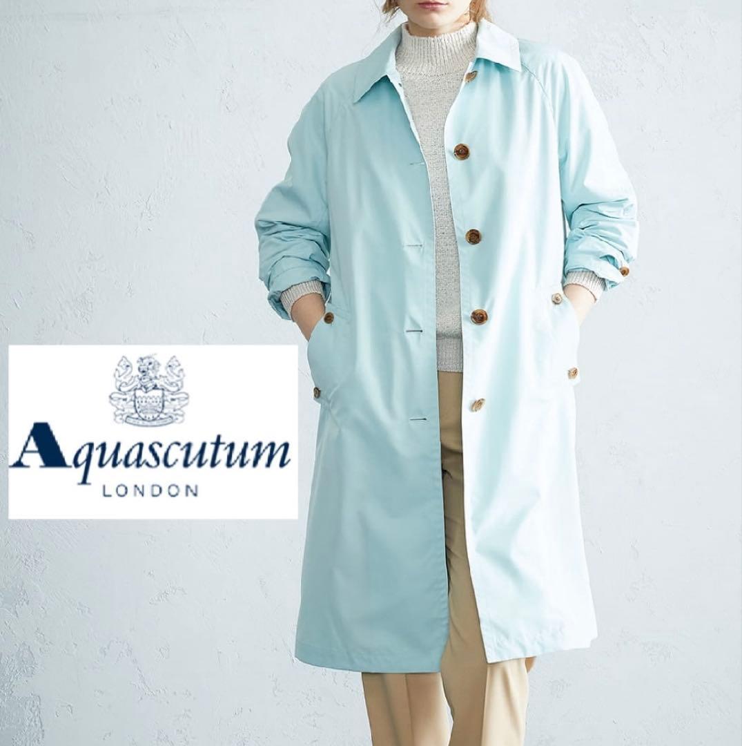Aquascutum アクアスキュータム SORELAタフタ ステンカラーコート