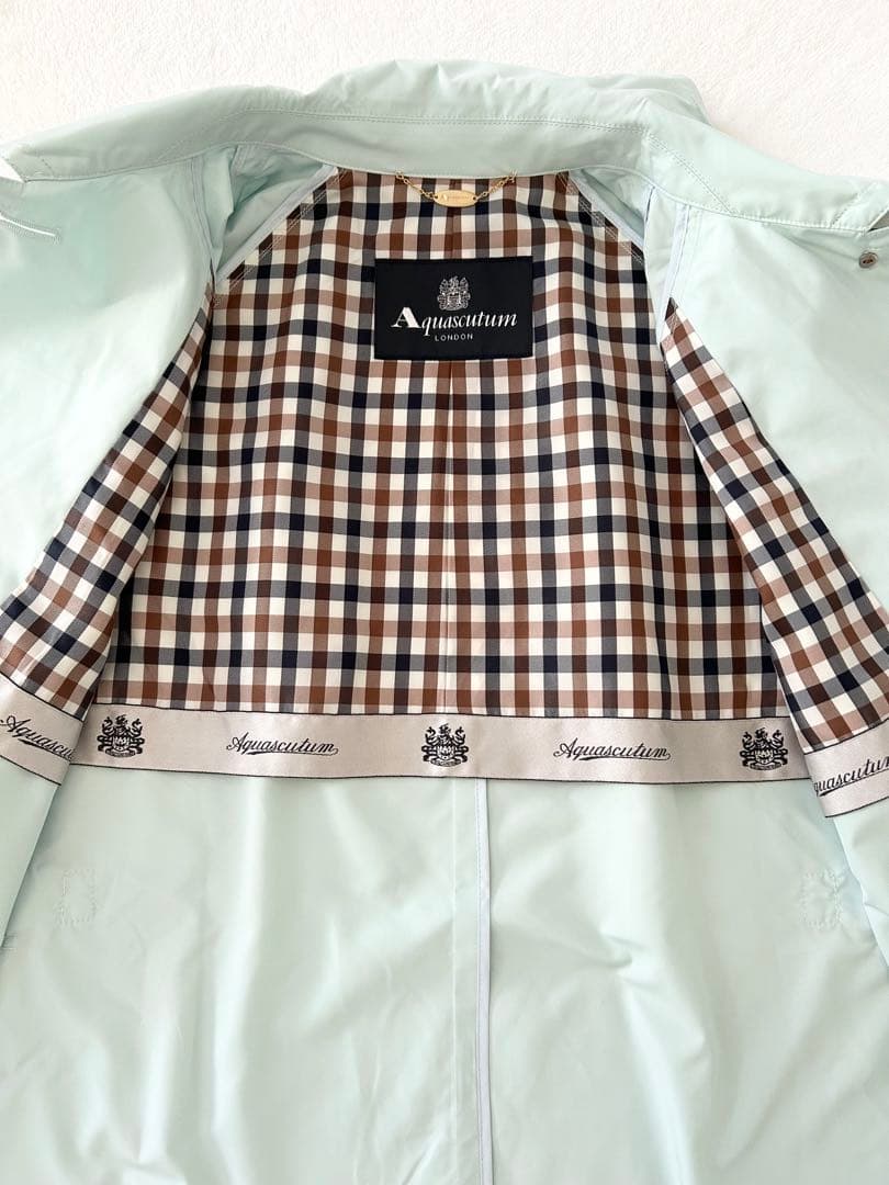 Aquascutum アクアスキュータム SORELAタフタ ステンカラーコート