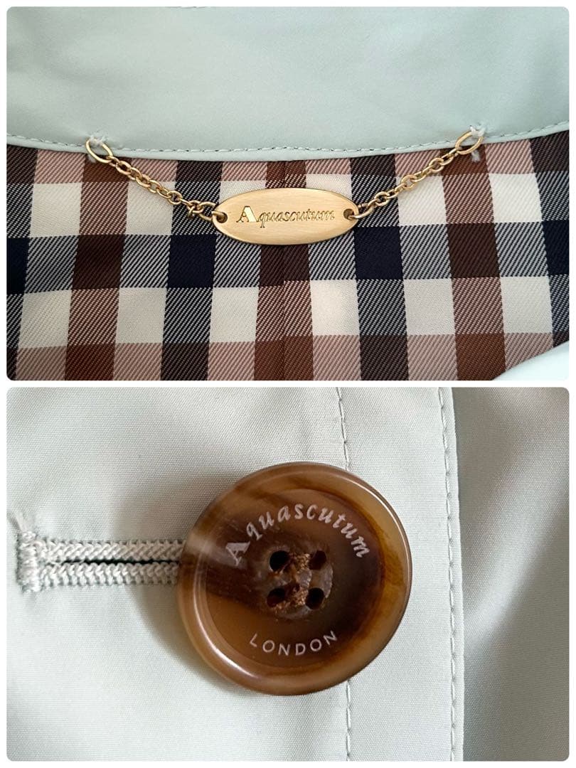 Aquascutum アクアスキュータム SORELAタフタ ステンカラーコート