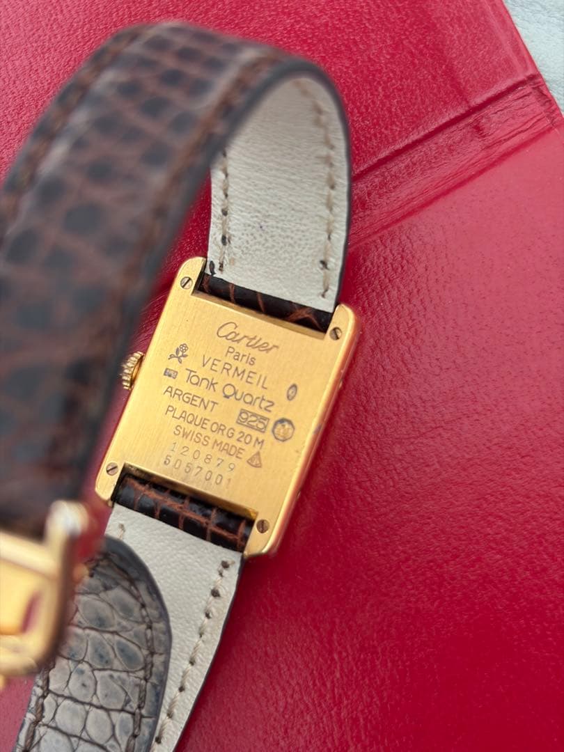 保証書付き❗️純正Dバックル　カルティエ SM マストタンク　ヴェルメイユ