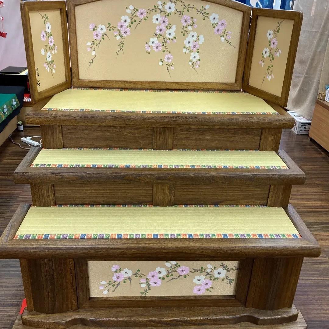 C4 高級桐三段　台のみ　屏風なし　 巾90㎝位　雛三段飾り　雛人形台