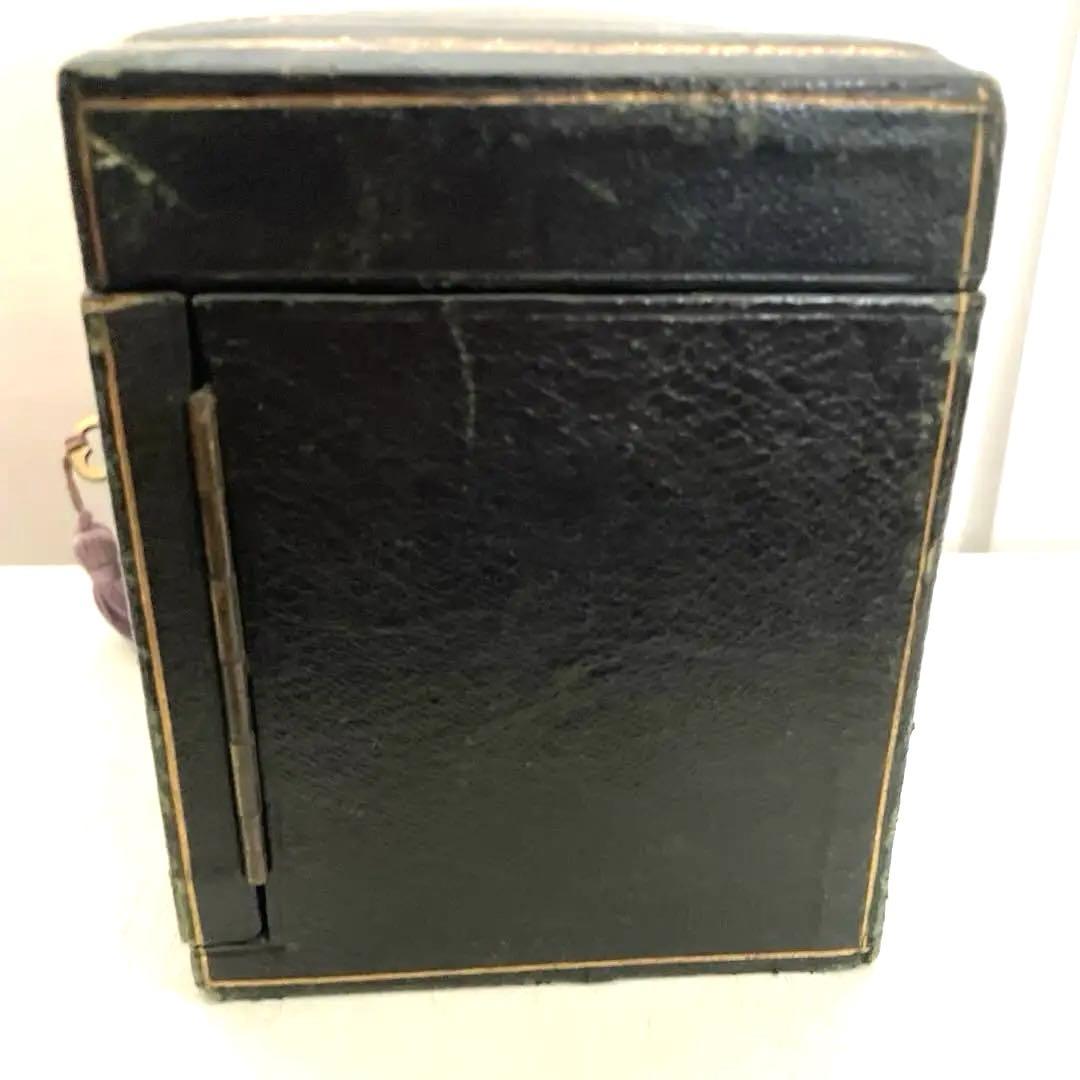 フランスアンティーク宝石箱/黒紙貼り/紫ベルベット
