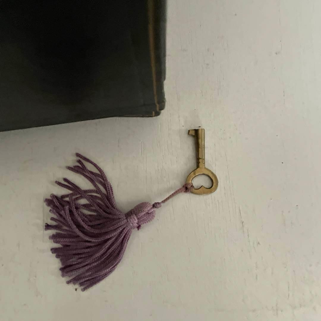 フランスアンティーク宝石箱/黒紙貼り/紫ベルベット