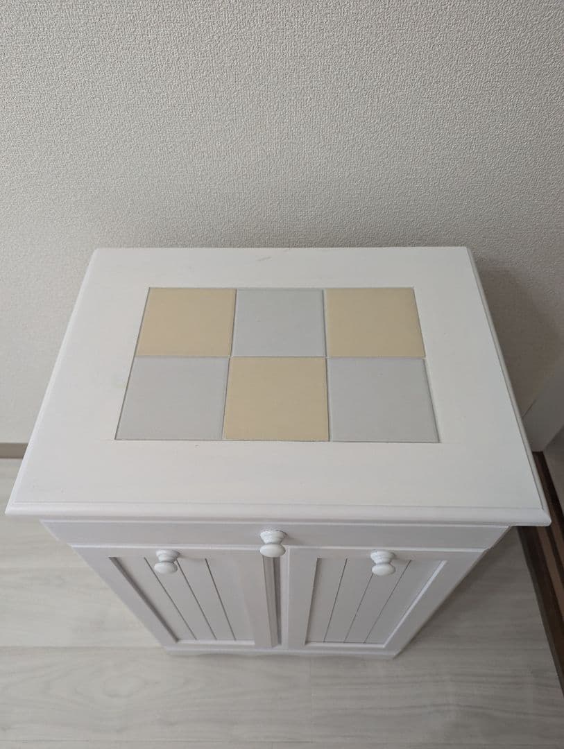 カントリー調 木製ゴミ箱 引き出し 隠しキャスター付