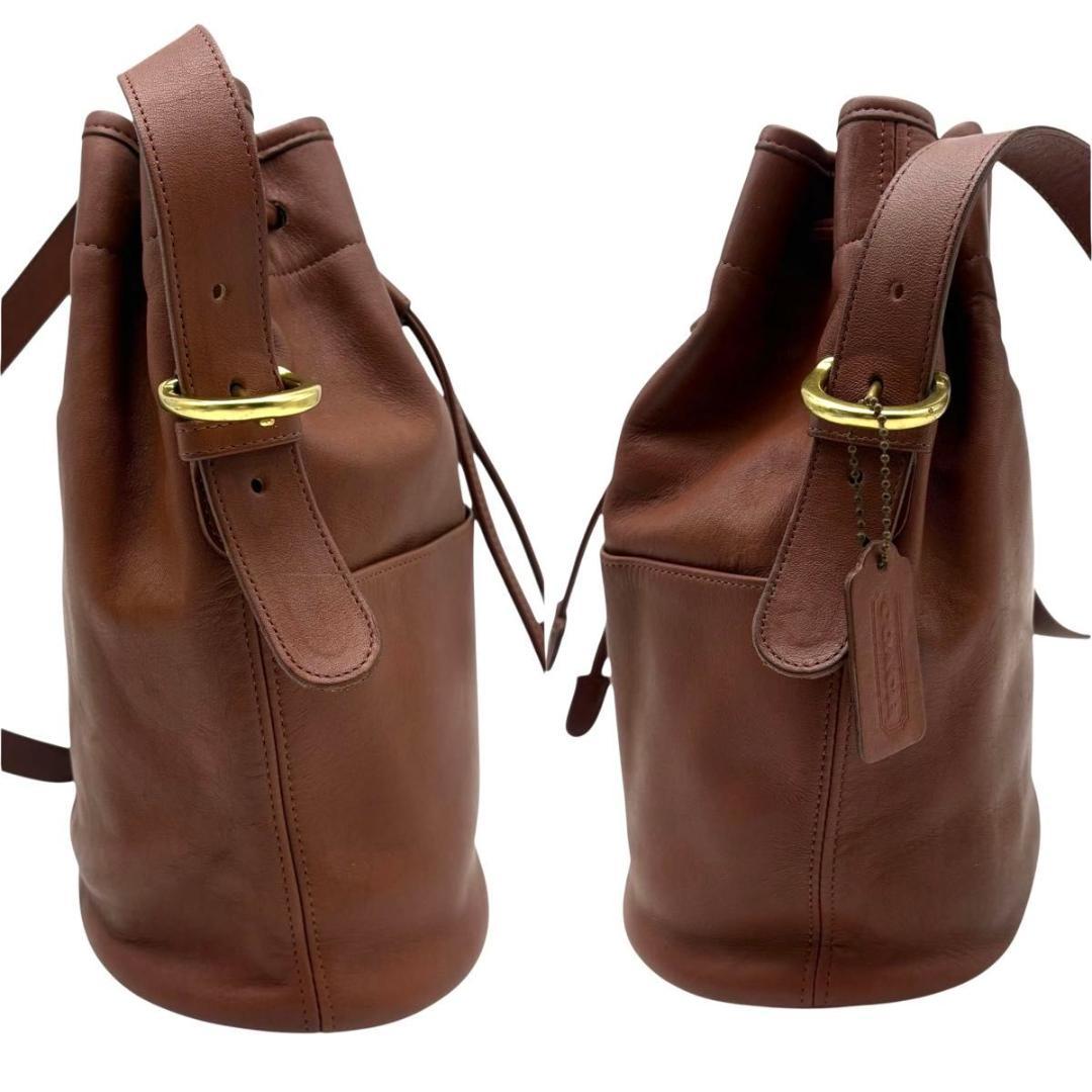 old coach オールドコーチ ショルダーバッグ 巾着型 レザー　ブラウン