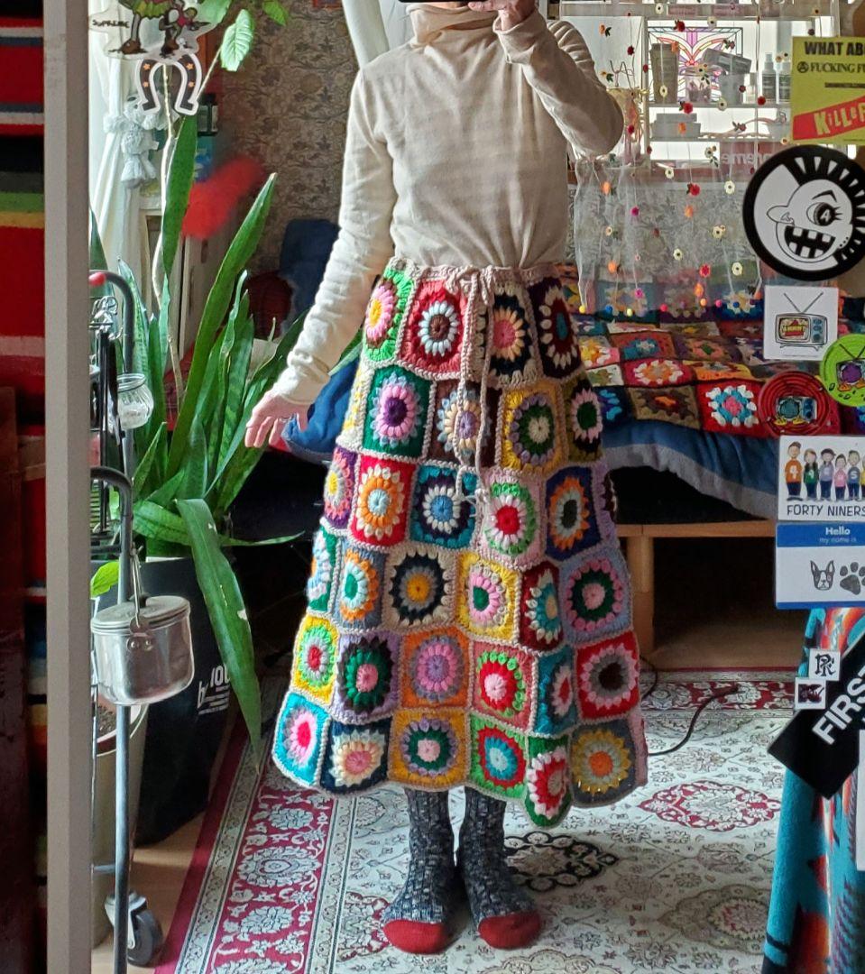 カラフル グラニースクエア スカート sizeL ロング