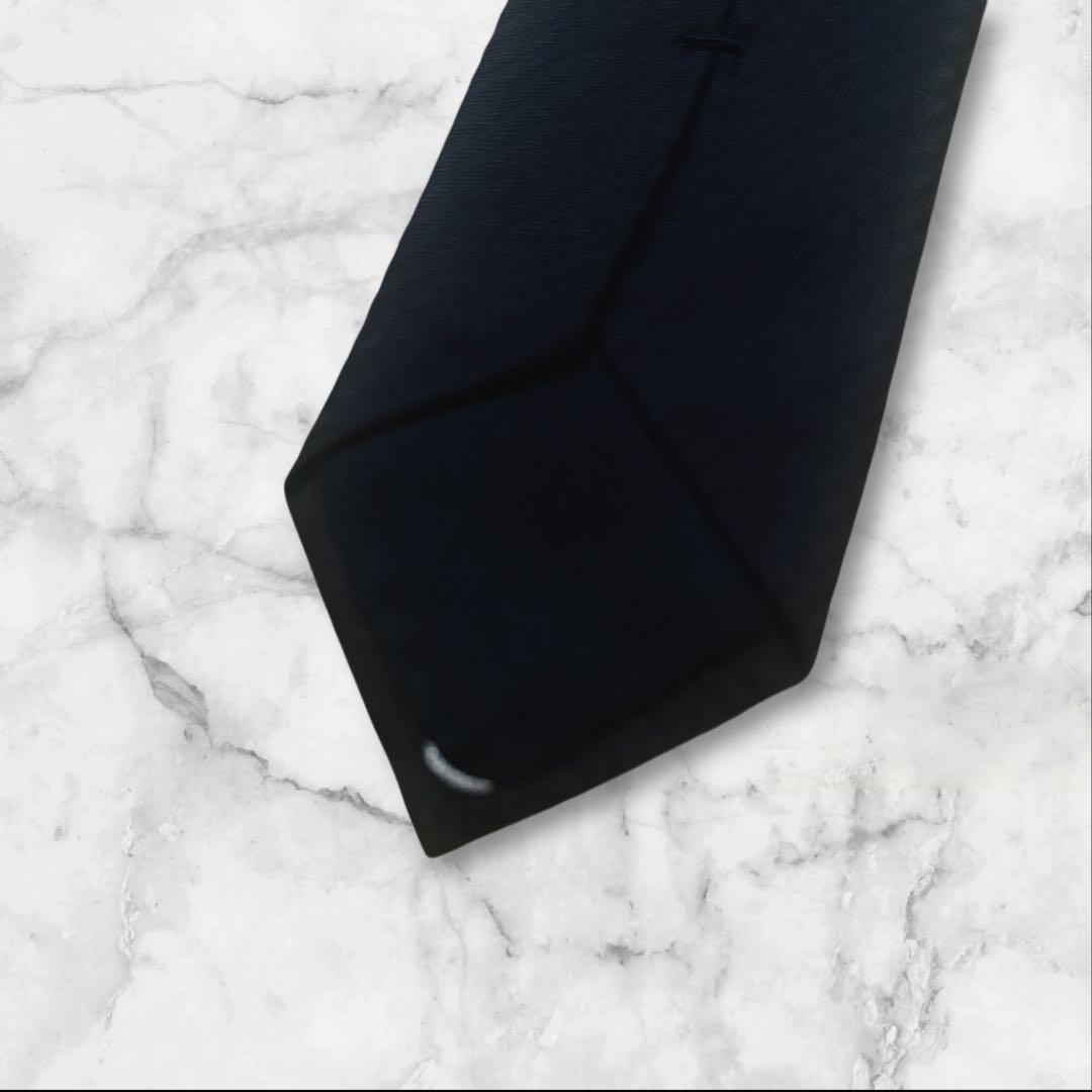 Dior HOMME ブラック　黒　シルク ネクタイ　レジメンタル　ストライプ