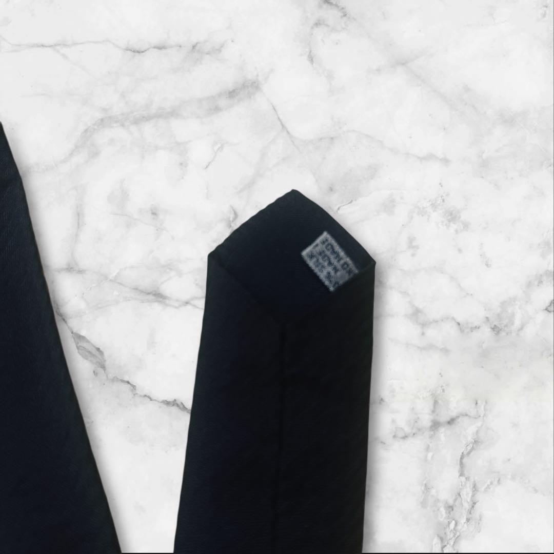 Dior HOMME ブラック　黒　シルク ネクタイ　レジメンタル　ストライプ