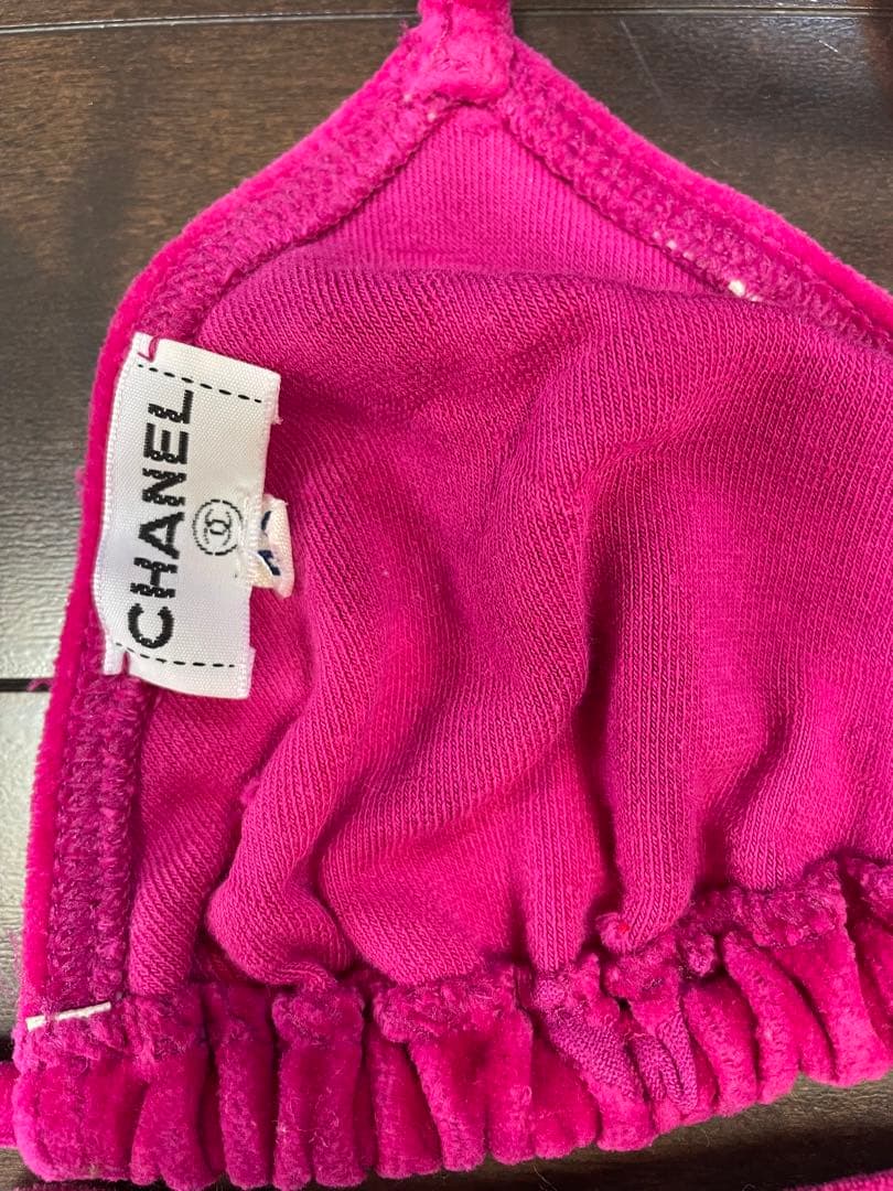 CHANEL ローズ セパレート水着 40 三角ビキニ　赤