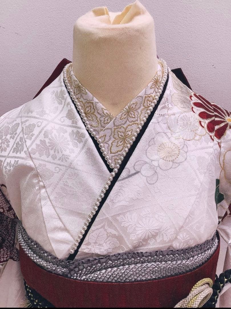 【美品】振袖フルセット　白古典　154〜165cm