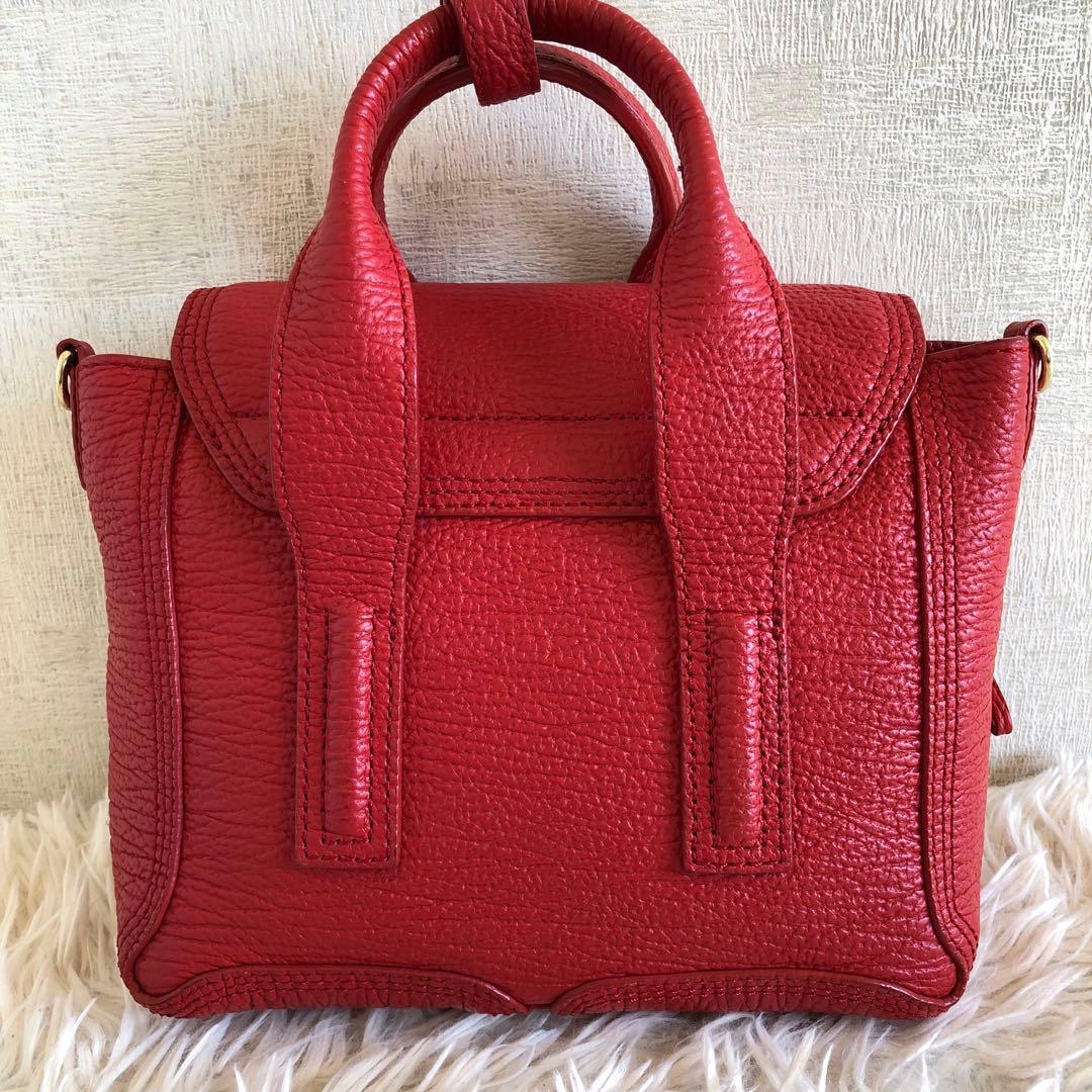 【2way 美品】スリーワンフィリップリム　パシュリミニサッチェル　赤　本革