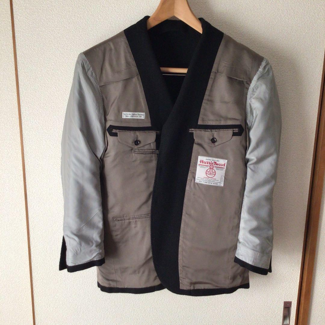 HARRIS TWEED ハリスツイード　黒テーラードジャケット
