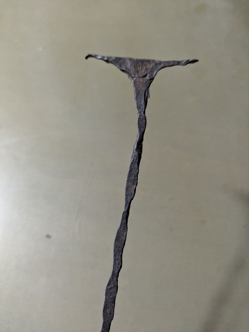 ロック　西アフリカ　キシ族　鉄貨幣　25センチ　インド灯火器1点