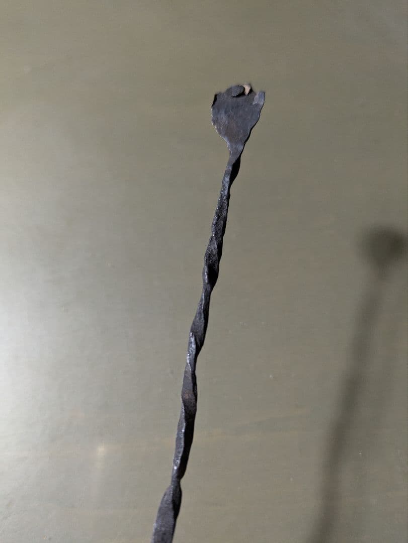 ロック　西アフリカ　キシ族　鉄貨幣　25センチ　インド灯火器1点