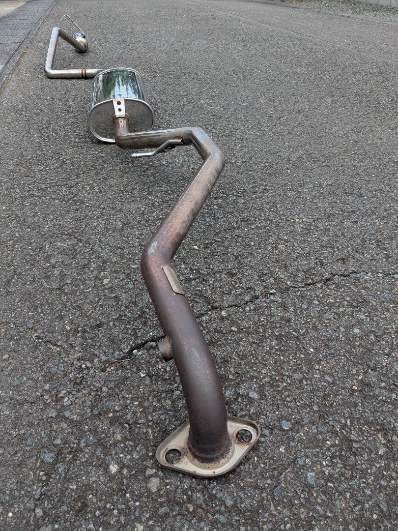 ステンレス製マフラー 青いエンドテールミライース350ｓ