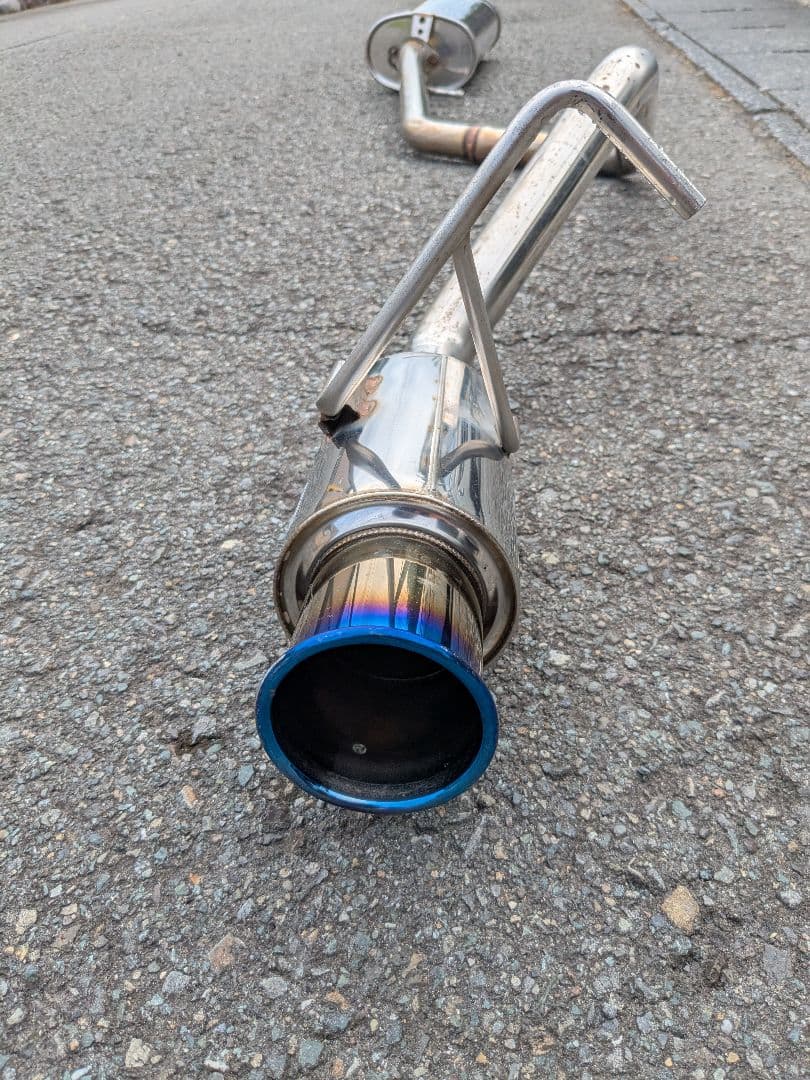 ステンレス製マフラー 青いエンドテールミライース350ｓ