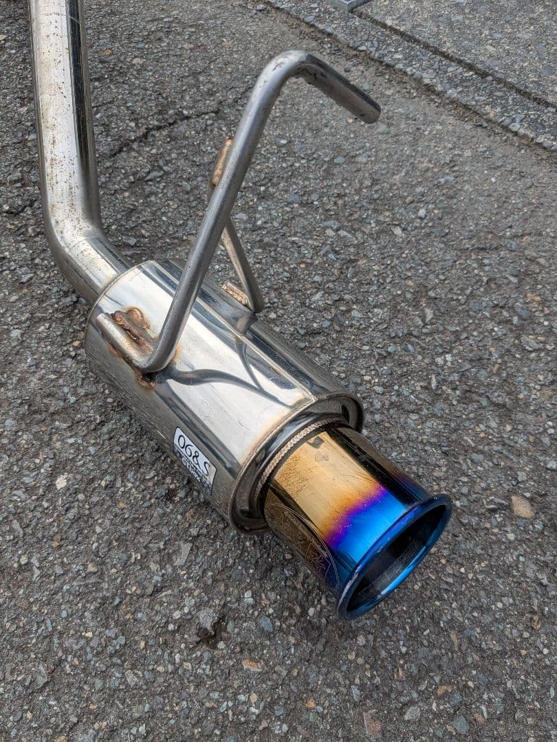 ステンレス製マフラー 青いエンドテールミライース350ｓ