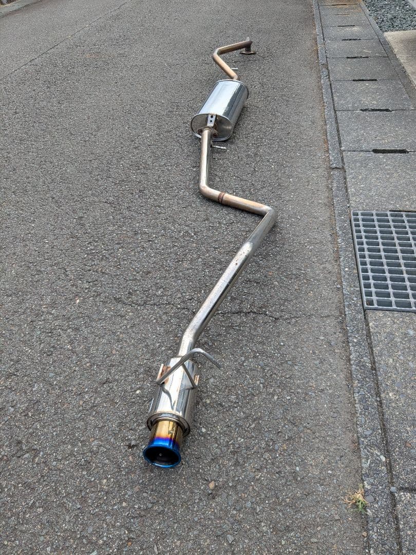 ステンレス製マフラー 青いエンドテールミライース350ｓ