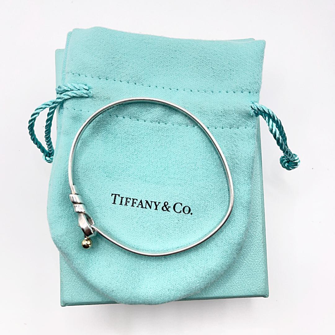 ティファニー ラブノット フック&アイ バングル シルバー 18K ブレスレット