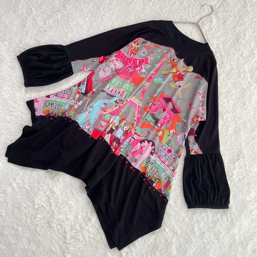 トクコプルミエヴォル パリ アート チュニック 9号 バルーン袖 日本製 アシメ