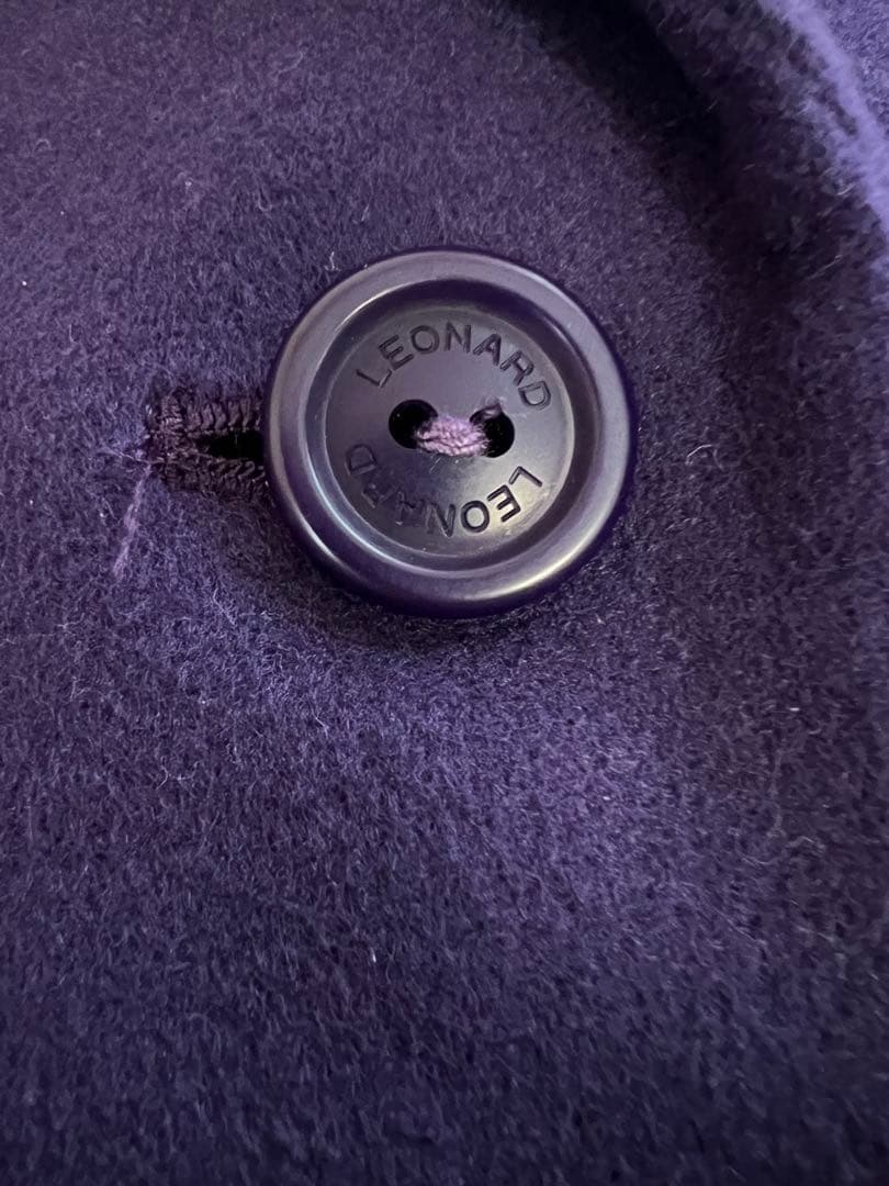 LEONARD レオナール パープル ジャケット 花柄裏地 サイズ11AR