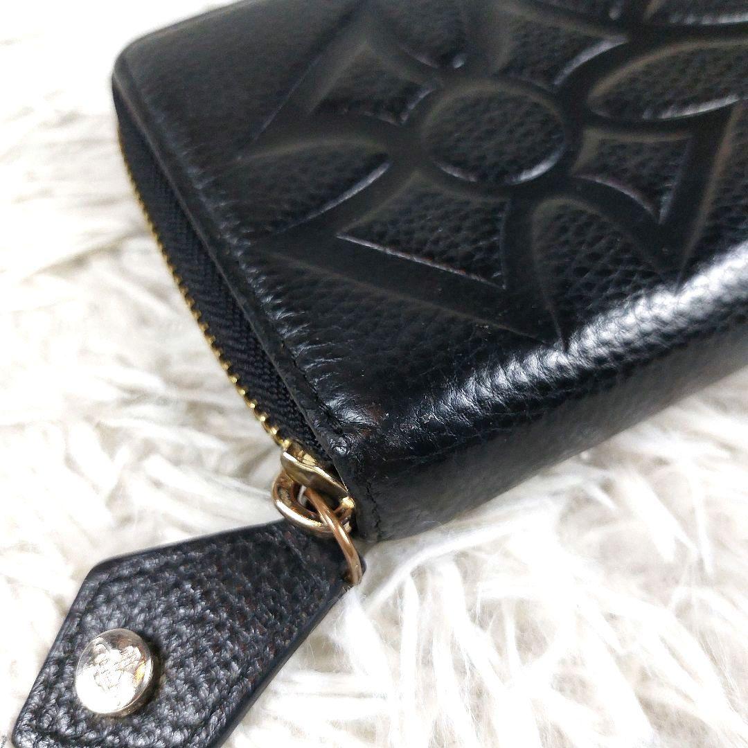 美品 ヴィヴィアンウエストウッド ビッグオーブ エンボス シボ革 レザー 長財布