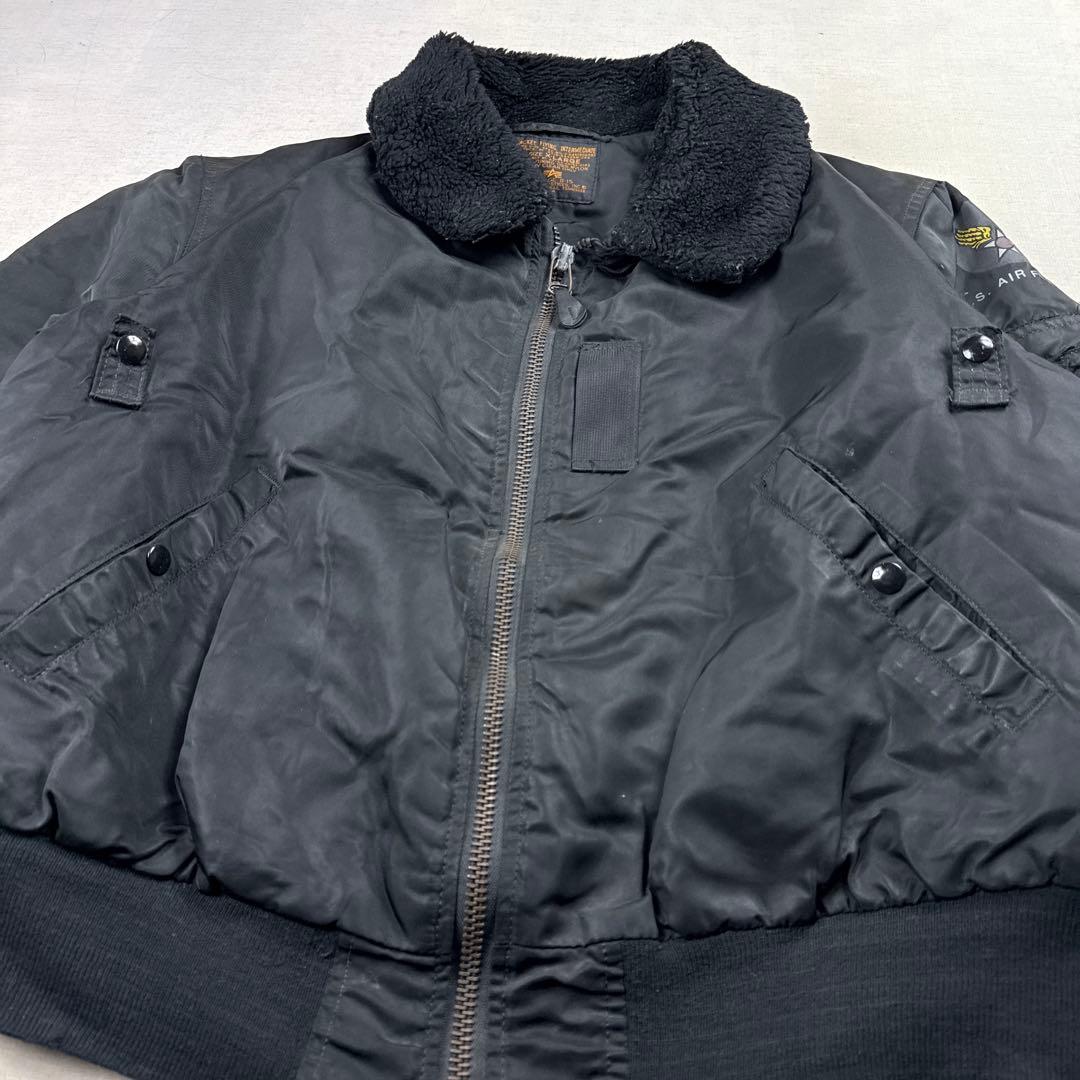 90s USA製 ALPHA b-15 フライトジャケット 襟ボア MOD XL