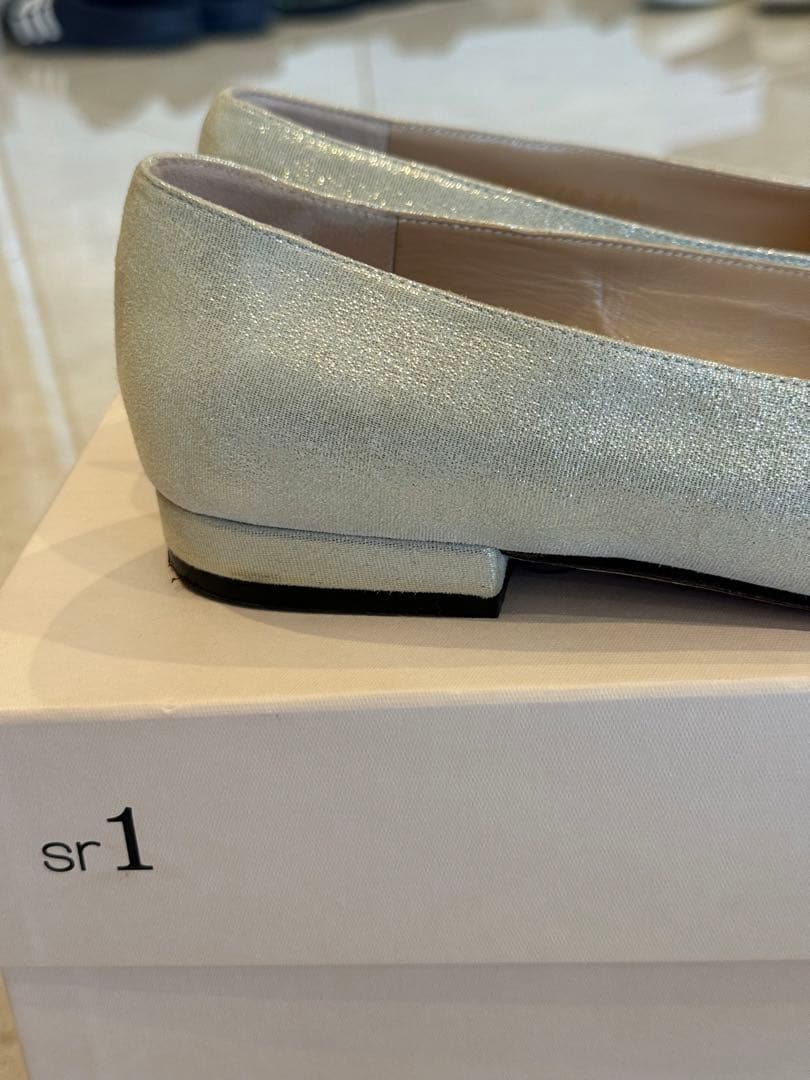 Sergio Rossi シルバー ビジュー付き フラットシューズ