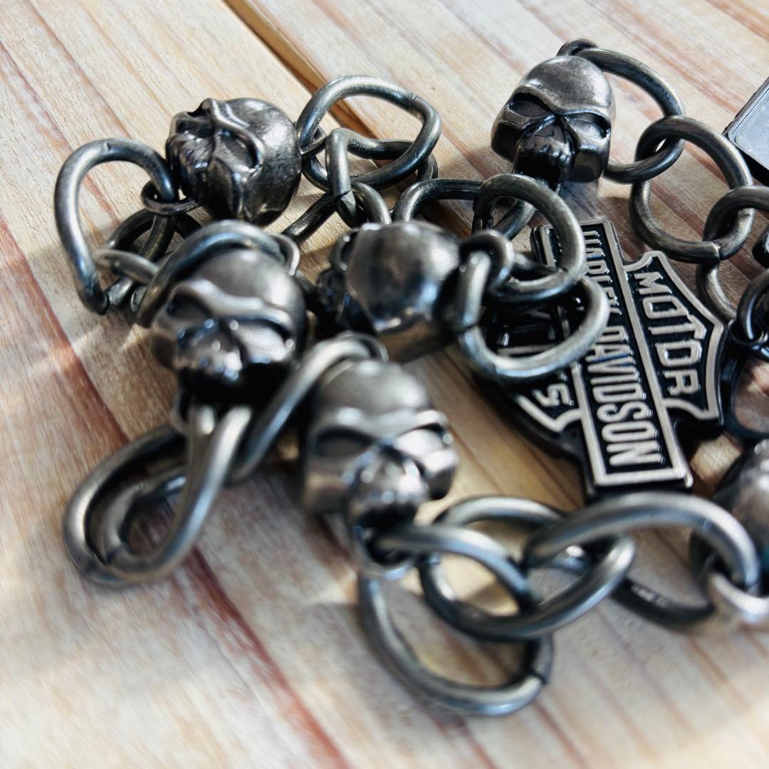 ハーレーダビッドソン ウォレットチェーン スカル morter cycles